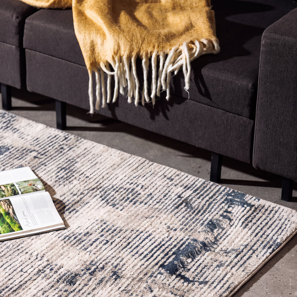 Vichy Woven Carpet Blue-Carpets/Rugs