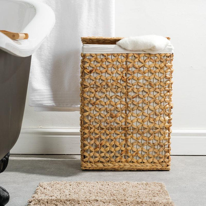 Vietnamese Laundry Hamper with Lid and Liner - Rectangular-Laundry Baskets