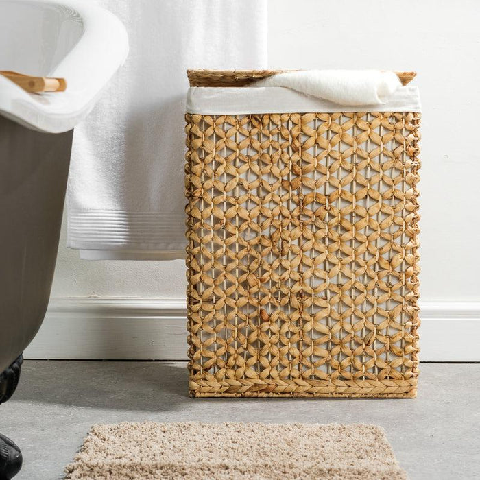 Vietnamese Laundry Hamper with Lid and Liner - Rectangular-Laundry Baskets