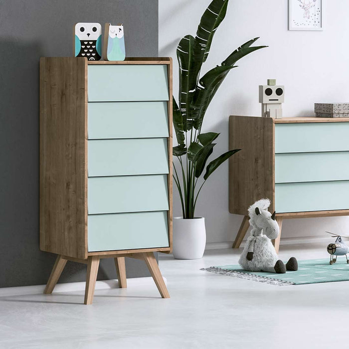 Vintage 5 Draw Chest of Draws Mint