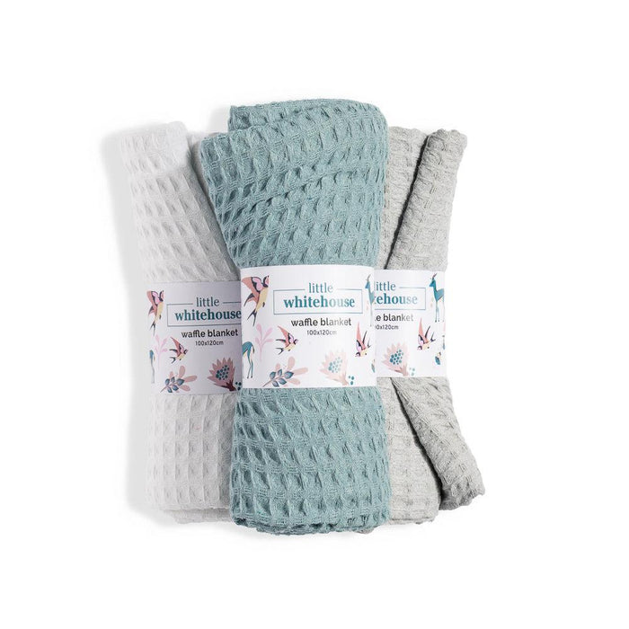 Waffle Baby Blanket - Duck Egg-