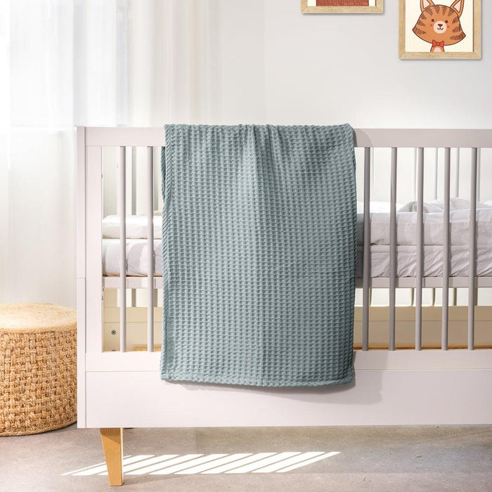 Waffle Baby Blanket - Duck Egg-