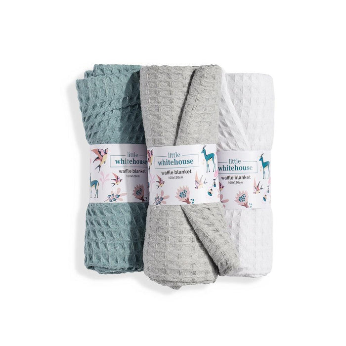 Waffle Baby Blanket - Light Grey-