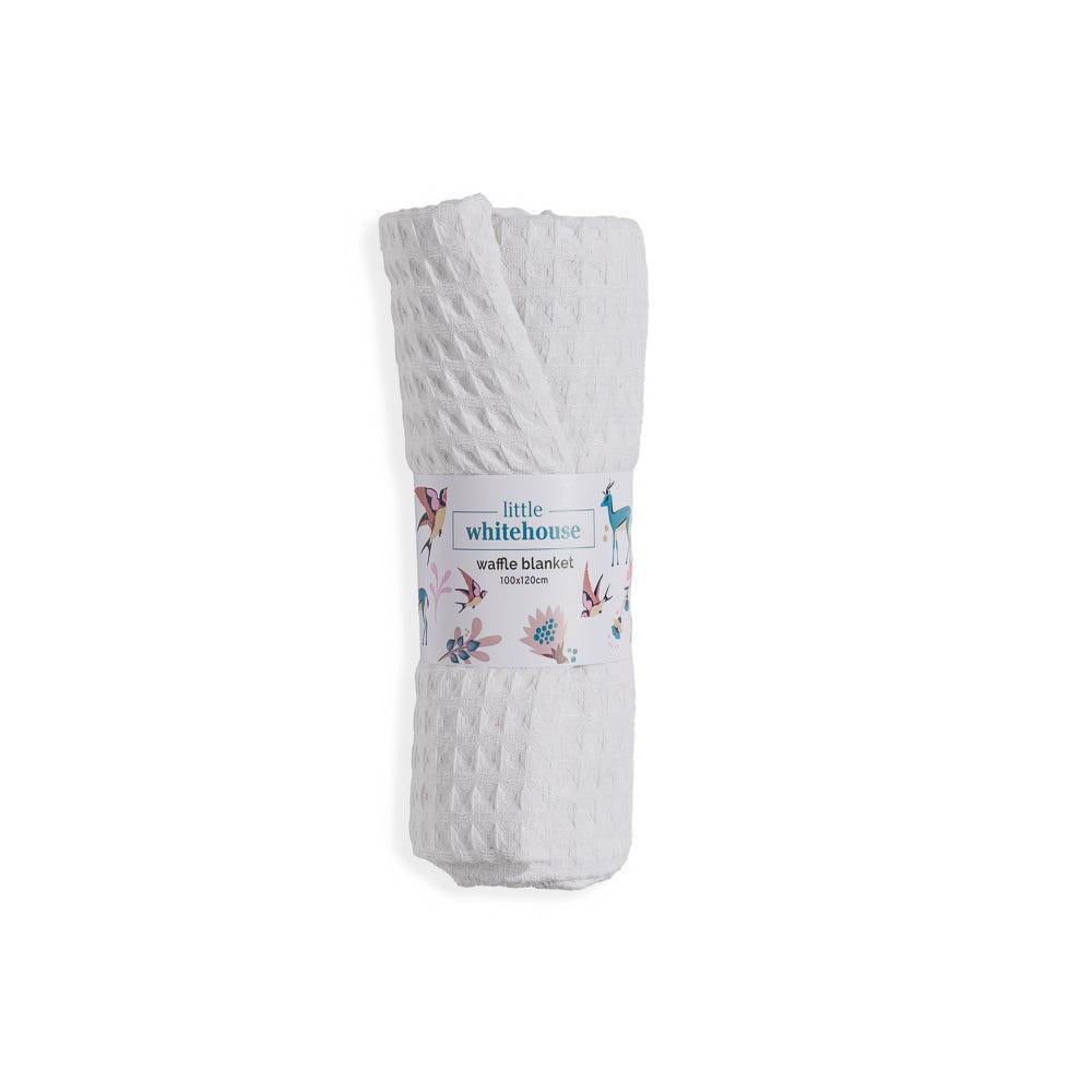 Waffle Baby Blanket - White-