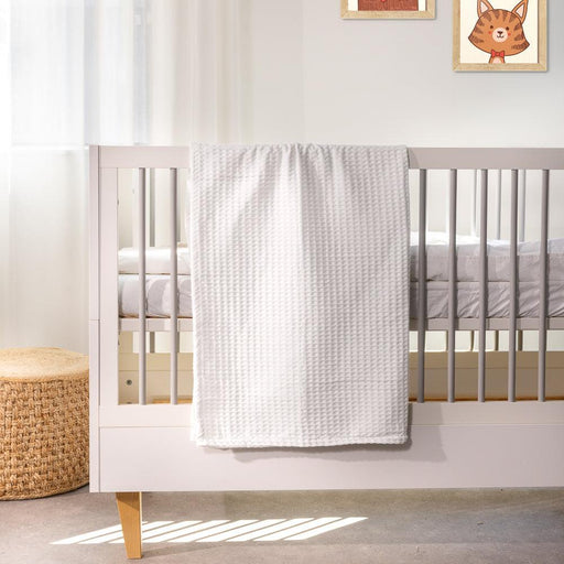 Waffle Baby Blanket - White-