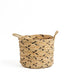 Water Hyacinth Round Basket - Black Weave-Basket
