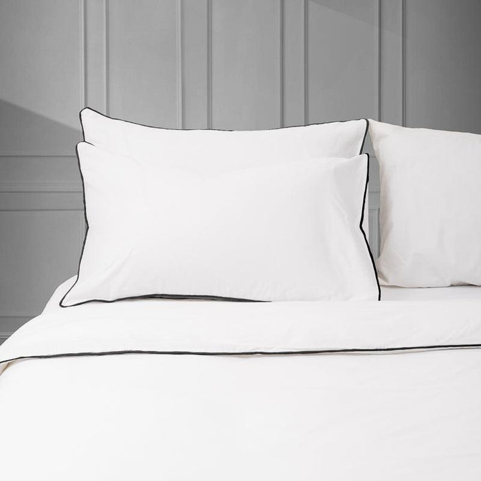 Whisper Soft 400 Thread Count Egyptian Black Piped Edge Duvet Cover Set-DUVET COVER