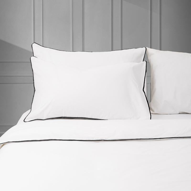Whisper Soft 400 Thread Count Egyptian Black Piped Edge Duvet Cover Set-DUVET COVER