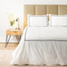 Whisper Soft 400 Thread Count Sateen Egyptian Cotton Two Line Black on White Satin Stitch Duvet Cover Set-Duvet Cover Sets