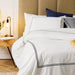 Whisper Soft 400 Thread Count Sateen Egyptian Cotton Two Line Black on White Satin Stitch Duvet Cover Set-Duvet Cover Sets