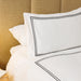 Whisper Soft 400 Thread Count Sateen Egyptian Cotton Two Line Black on White Satin Stitch Duvet Cover Set-Duvet Cover Sets