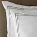 Whisper Soft 400 Thread Count Sateen Egyptian Cotton Two Line Grey on White Satin Stitch Duvet Cover Set-DUVET COVER SET