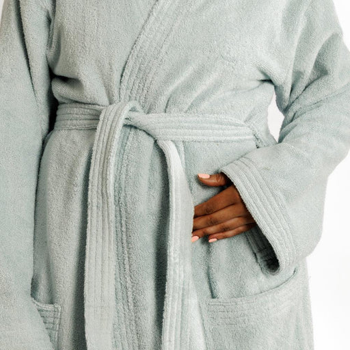Whisper Soft Classic Toweling Bathrobe Aquifer-Bathrobes