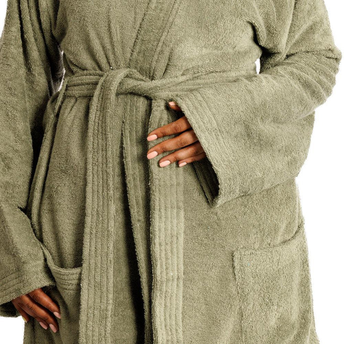 Whisper Soft Classic Toweling Bathrobe Hunter Green-Bathrobes