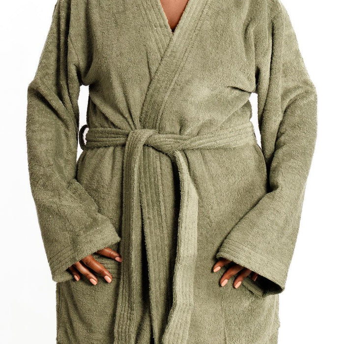 Whisper Soft Classic Toweling Bathrobe Hunter Green-Bathrobes