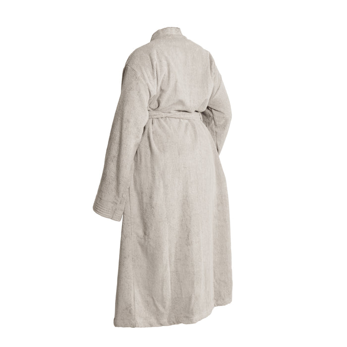 Whisper Soft Classic Toweling Bathrobe Light Grey-Bathrobes
