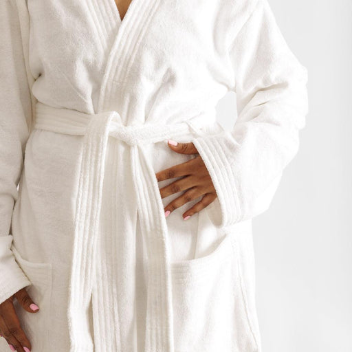 Whisper Soft Classic Toweling Bathrobe White-Bathrobes