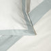 Whisper Soft 400 Thread Count Egyptian Cotton Contrast Border Duvet Cover Set White with Duck Egg-Duvet Cover