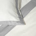 Whisper Soft 400 Thread Count Egyptian Cotton Contrast Border Duvet Cover Set White with Grey-Duvet Cover