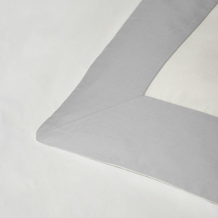 Whisper Soft 400 Thread Count Egyptian Cotton Contrast Border Duvet Cover Set White with Grey-Duvet Cover