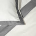 Whisper Soft 400 Thread Count Egyptian Cotton Contrast Border Duvet Cover Set White with Steel-Duvet Cover