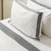 Whisper Soft 400 Thread Count Egyptian Cotton Contrast Border Duvet Cover Set White with Steel-Duvet Cover