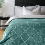 Whisper Soft Embossed Mink Blanket Duck Egg