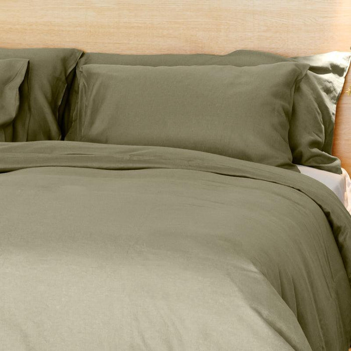 Whisper Soft Linen & Lyocell Blend Heritage Collection Duvet Cover Set - Forest-Duvet Cover