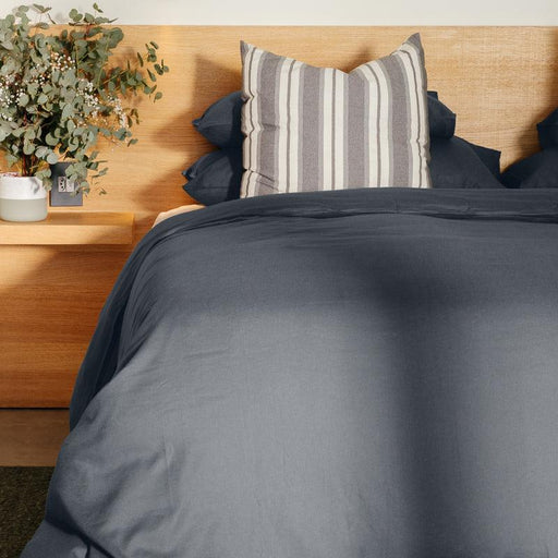 Whisper Soft Linen & Lyocell Blend Heritage Collection Duvet Cover Set - Midnight-Duvet Cover