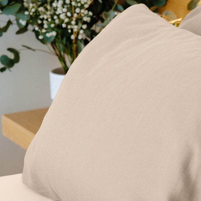 Whisper Soft Linen & Lyocell Blend Heritage Collection Pillowcase pair - Sandstone-Pillow Case
