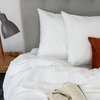 Whisper Soft Heritage Collection Tribeca 500 Thread Count Egyptian Cotton Duvet Cover Set White Stitch