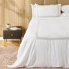 Whisper Soft Lattice 400 Thread Count 100% Cotton Embroidered Duvet Cover Set Silver on White