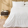 Whisper Soft Lattice 400 Thread Count 100% Cotton Embroidered Duvet Cover Set White