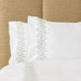 Whisper Soft Leafline 400 Thread Count 100% Cotton Embroidered Duvet Cover Set Sage on White-Duvet Cover Sets