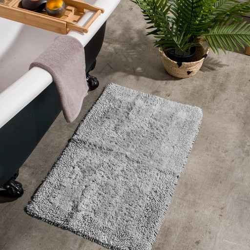 Whisper Soft Luxury Cotton Rug - Light Grey-BATH MAT