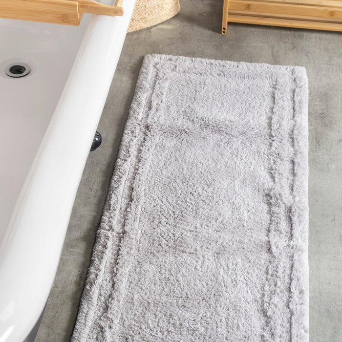 Whisper Soft Luxury Cotton Rug - Light Grey-BATH MAT