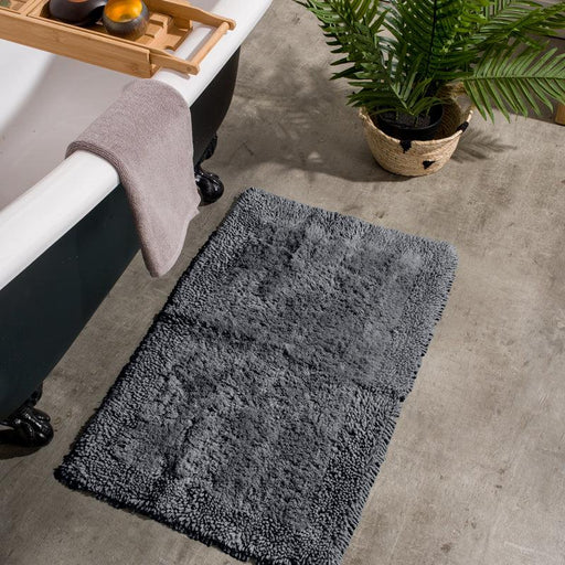 Whisper Soft Luxury Cotton Rug - Steel Grey-BATH MAT