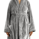 Whisper Soft Microfleece Bathrobe Grey