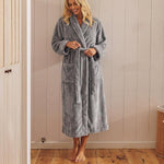 Whisper Soft Microfleece Bathrobe Grey
