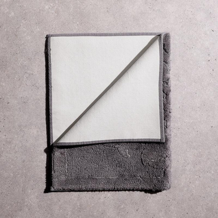 Whisper Soft Non-Slip Cotton Pattern Bath Mat - Ash Grey-Bath mat