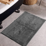 Whisper Soft Non-Slip Cotton Pattern Bath Mat Ash Grey