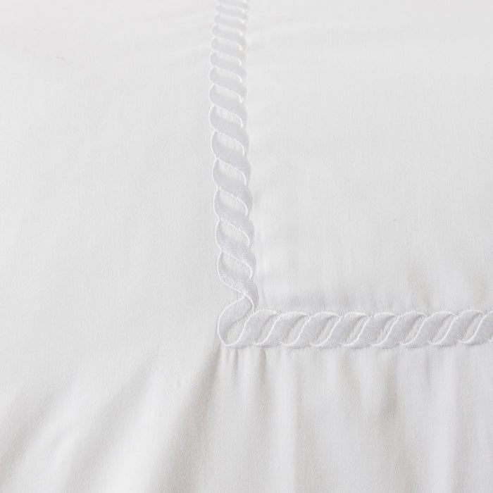 Whisper Soft Serene 400 Thread Count 100% Cotton Embroidered Duvet Cover Set White-Duvet Cover Sets