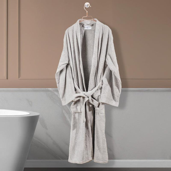 Whispersoft Toweling Bathrobe Grey Bathrobes