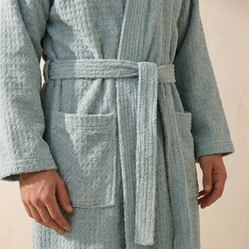 Whisper Soft Waffle Pique Towelling Bathrobe Aquifer-Bathrobes