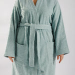 Whisper Soft Waffle Pique Towelling Bathrobe Aquifer