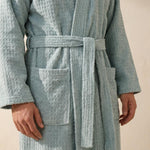 Whisper Soft Waffle Pique Towelling Bathrobe Aquifer