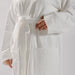 Whisper Soft Waffle Pique Towelling Bathrobe White-Bathrobes
