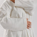 Whisper Soft Waffle Pique Towelling Bathrobe White-Bathrobes
