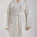 Whisper Soft Waffle Pique Towelling Bathrobe White-Bathrobes