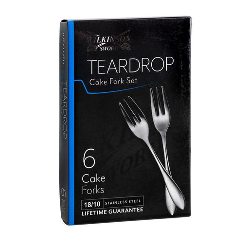Wilkinson Sword Teardrop Cake Fork Set - 6 Piece-Cutlery